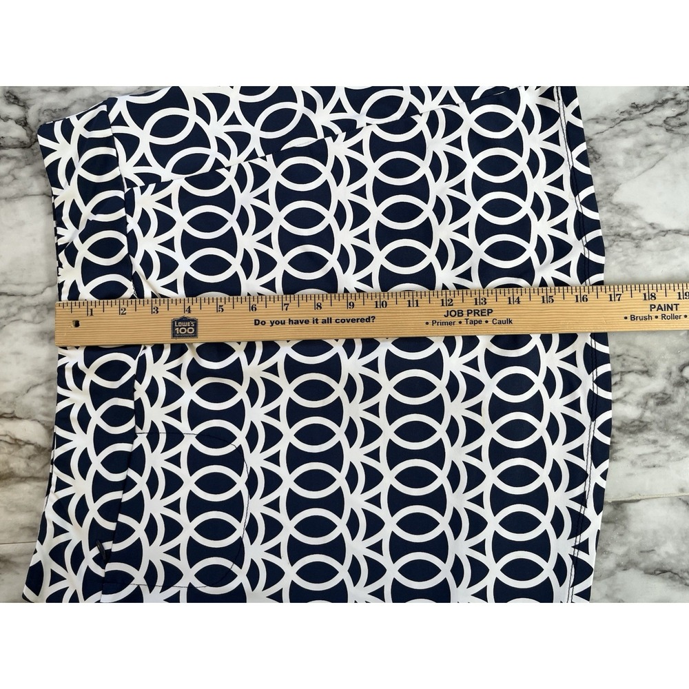Lulu-B Skort Navy White Abstract Geometric Stretch Pull-On Swim Active Sz Sm - Picture 9 of 9